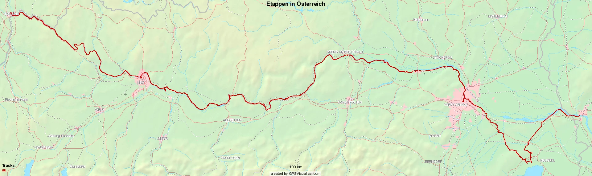 Etappen in Österreich